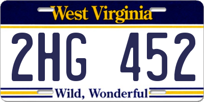 WV license plate 2HG452