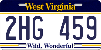 WV license plate 2HG459