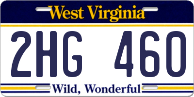 WV license plate 2HG460