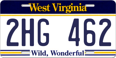 WV license plate 2HG462