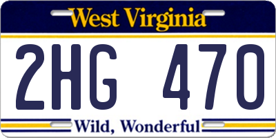 WV license plate 2HG470