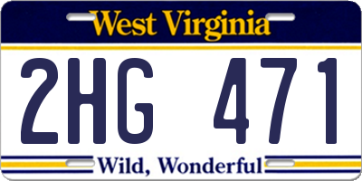 WV license plate 2HG471