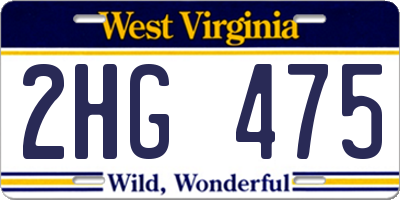 WV license plate 2HG475