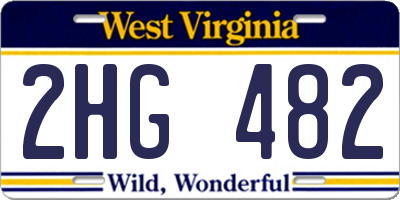 WV license plate 2HG482