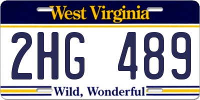 WV license plate 2HG489