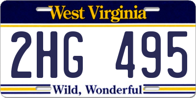WV license plate 2HG495