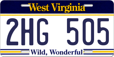 WV license plate 2HG505