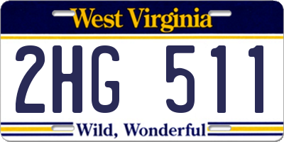 WV license plate 2HG511
