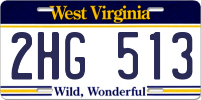 WV license plate 2HG513
