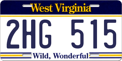WV license plate 2HG515