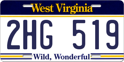 WV license plate 2HG519