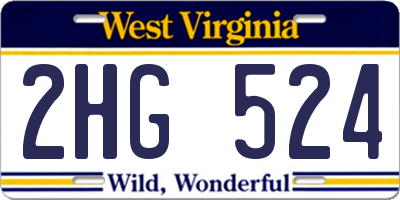 WV license plate 2HG524