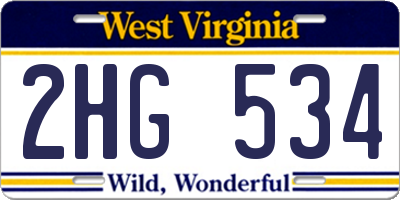 WV license plate 2HG534