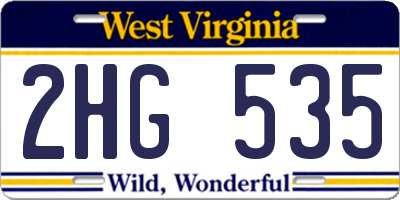 WV license plate 2HG535