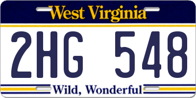 WV license plate 2HG548