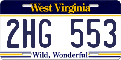 WV license plate 2HG553