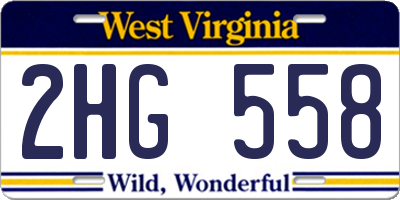 WV license plate 2HG558