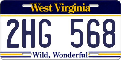 WV license plate 2HG568