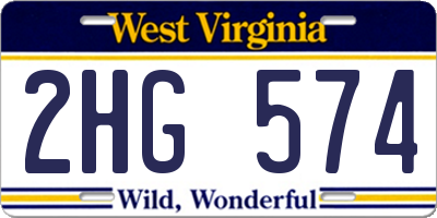 WV license plate 2HG574