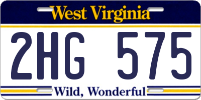 WV license plate 2HG575