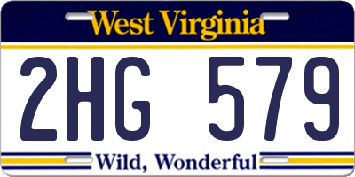 WV license plate 2HG579