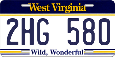 WV license plate 2HG580