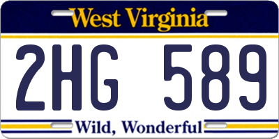 WV license plate 2HG589