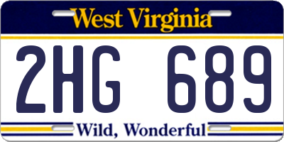 WV license plate 2HG689