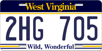 WV license plate 2HG705