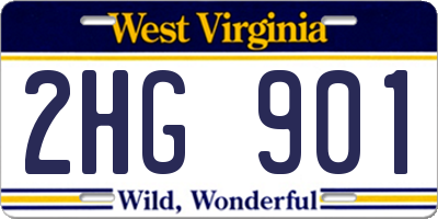 WV license plate 2HG901