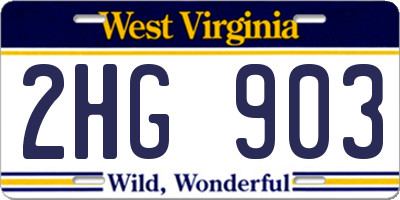 WV license plate 2HG903