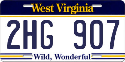 WV license plate 2HG907