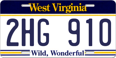 WV license plate 2HG910