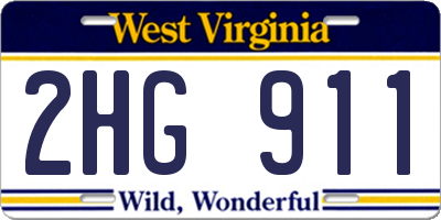 WV license plate 2HG911