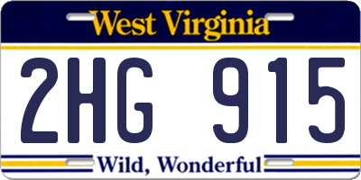 WV license plate 2HG915