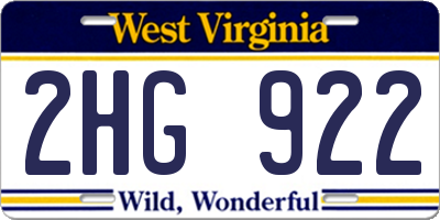 WV license plate 2HG922