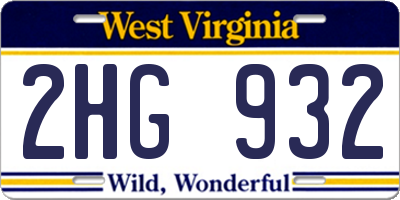 WV license plate 2HG932