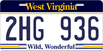 WV license plate 2HG936