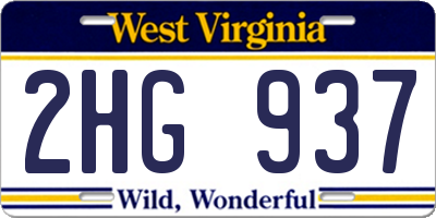 WV license plate 2HG937