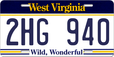 WV license plate 2HG940
