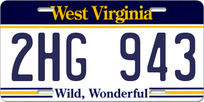 WV license plate 2HG943