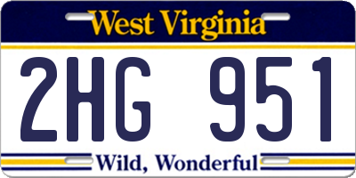 WV license plate 2HG951