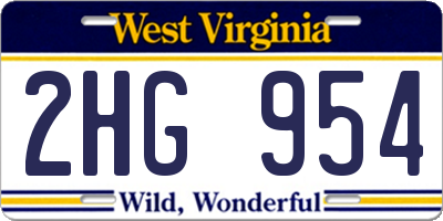 WV license plate 2HG954