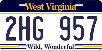 WV license plate 2HG957