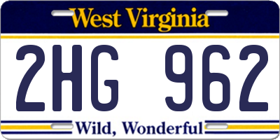 WV license plate 2HG962