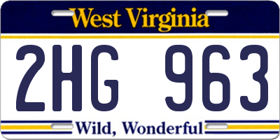 WV license plate 2HG963