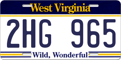 WV license plate 2HG965