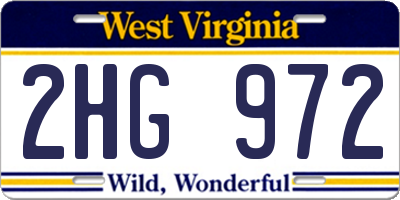 WV license plate 2HG972