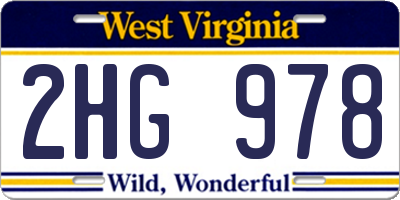 WV license plate 2HG978