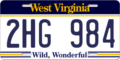 WV license plate 2HG984